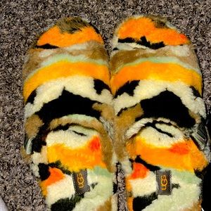 Mens Ugg fluff Camo slides